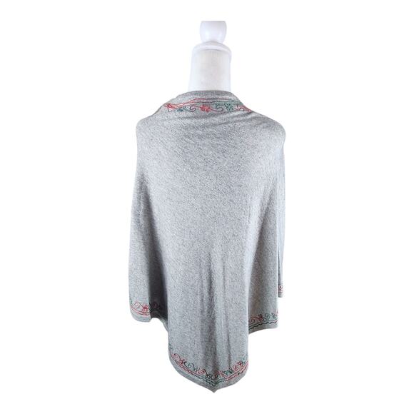 Pure 100% Cashmere Hand Embroidered Poncho Shaw - Picture 4 of 5